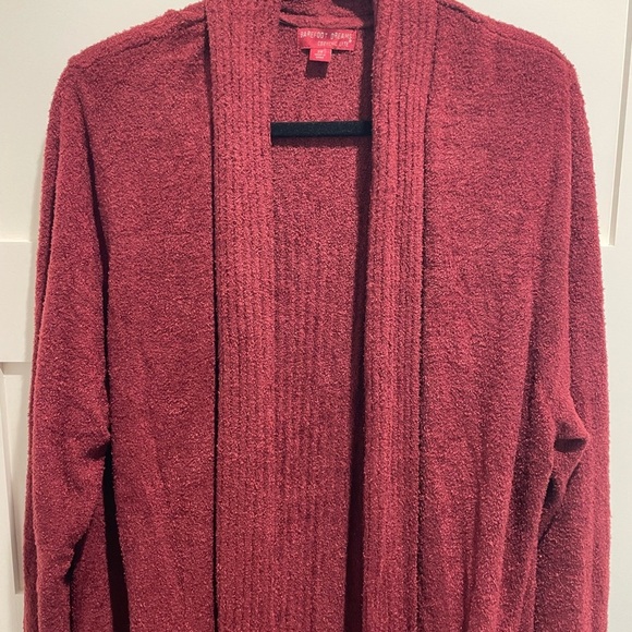 Barefoot Dreams Maroon Long Cardigan with pockets - Picture 2 of 10